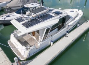 Greenline 39 on display at the Auckland Boat Show 2026